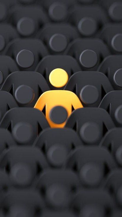 Standout candidate among crowd visual